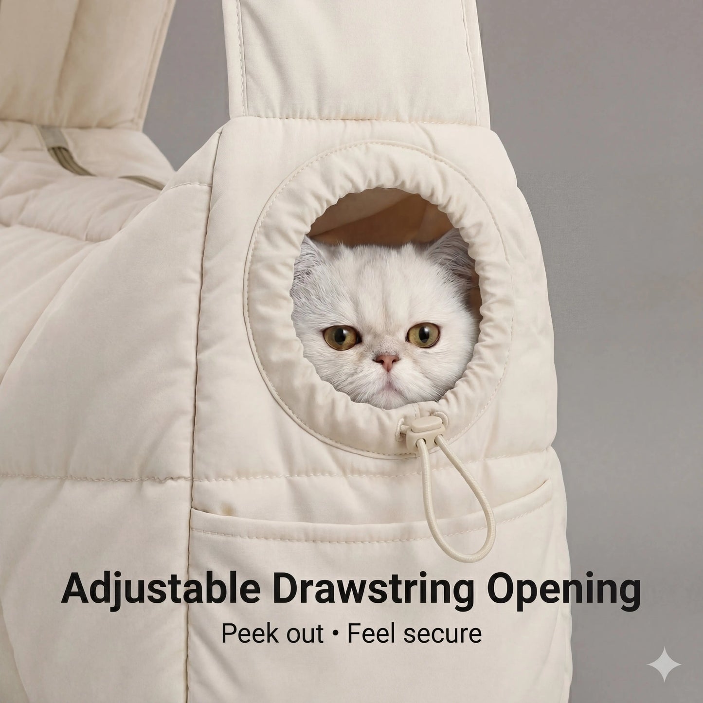 Pet Sling Carrier for Pets Up to 8 lbs – Head-Out Design with Drawstring Opening, Ultra Soft Fabric, Machine Washable, and Safety Leash Clip