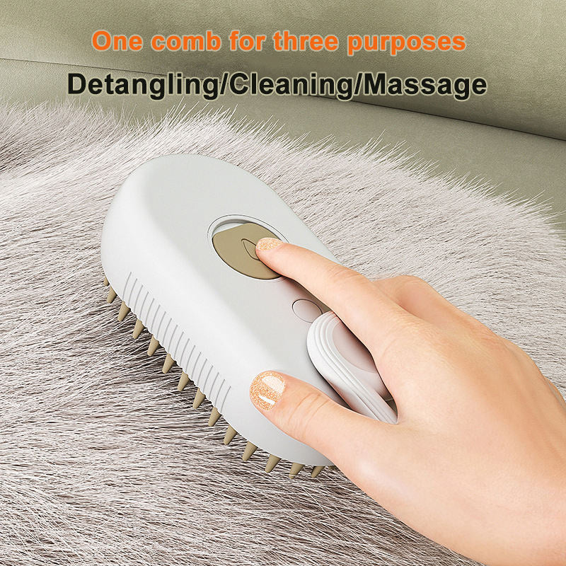 3-in-1 Pet Steam Grooming Brush