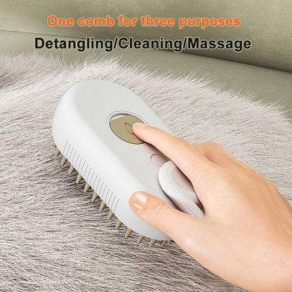 3-in-1 Pet Steam Grooming Brush